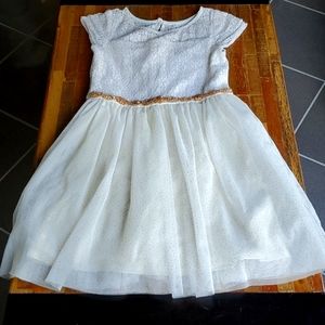 Girls' Dress White/Champagne Tulle Dress